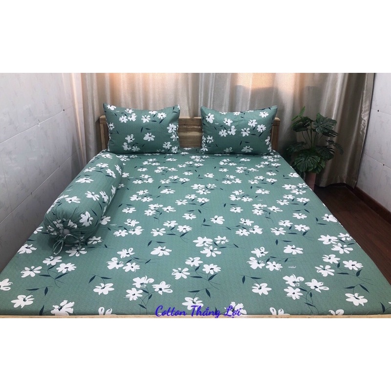 BỘ DRAP 4 MÓN VẢI COTTON THẮNG LỢI CHUẨN LOGO CTY 100% (Size M8x2M) chat chọn mẫu