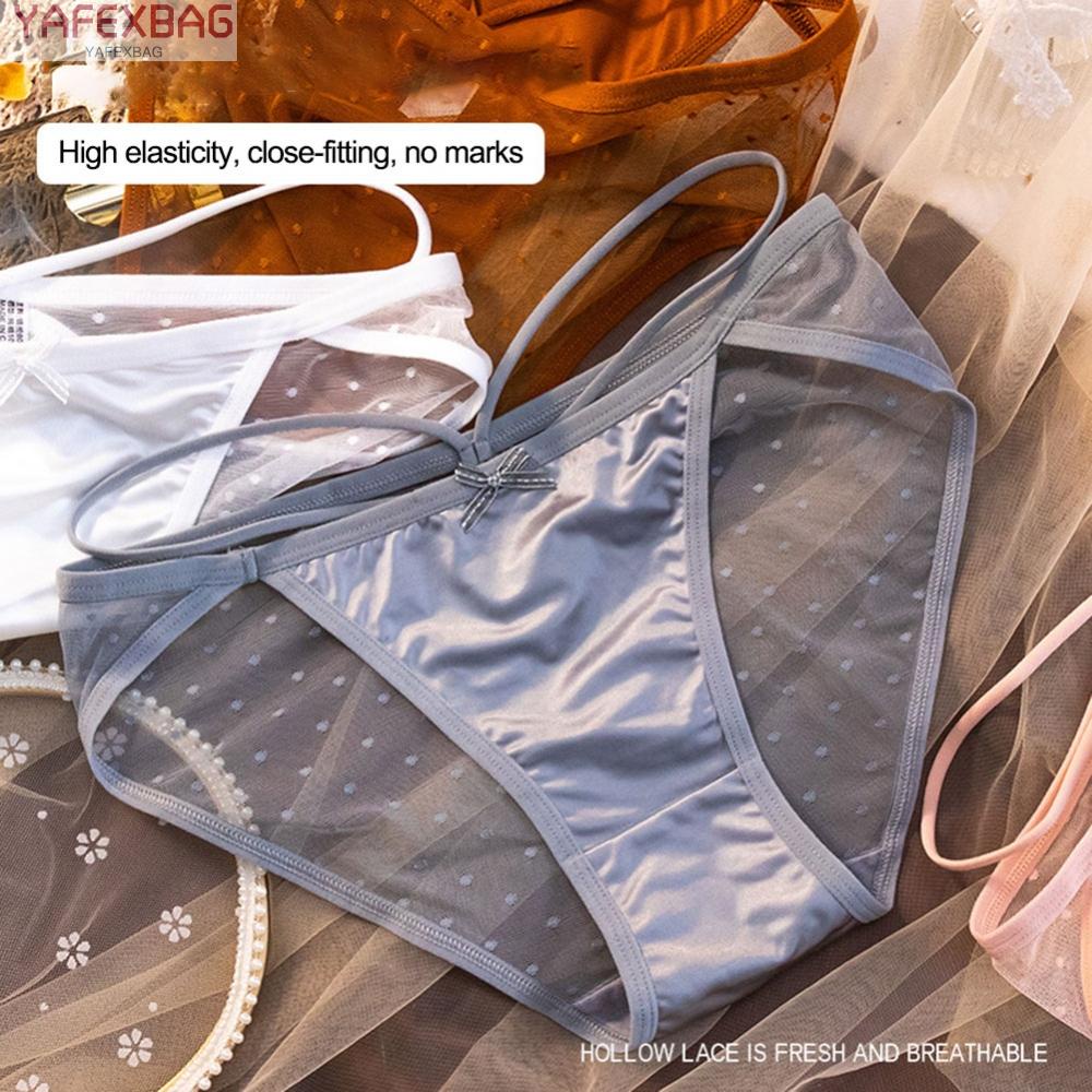 Briefs Hip Lift White Hollow Woman Ice Silk Yellow Invisible Low-waist