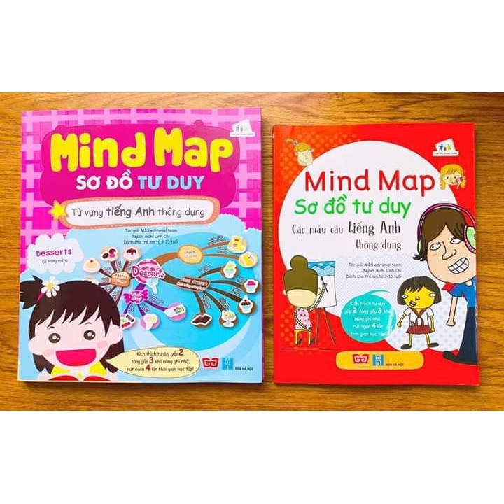 Sách -  Mind Map - Sơ đồ tư duy - Từ vựng tiếng Anh thông dụng / Các mẫu câu tiếng Anh thông dụng - 2 tập - có mã lẻ