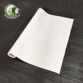 Giấy dán tường màu trắng nhám - [ 50cm x khổ 1,2m ] có sẵn keo