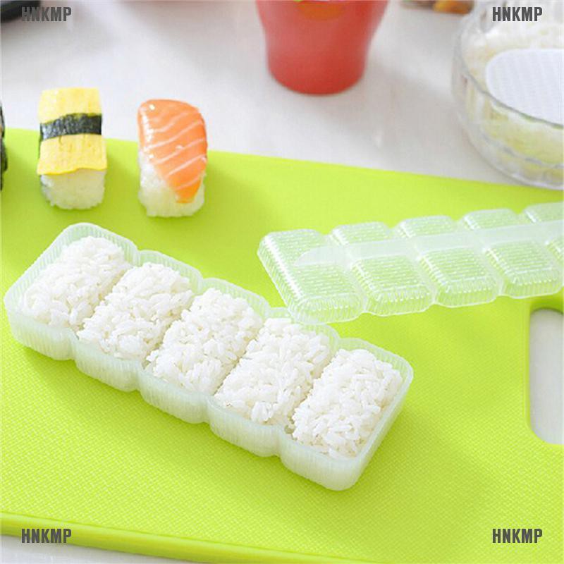 Khuôn nhựa trong suốt làm sushi 5 ngăn tiện dụng cho nhà bếp