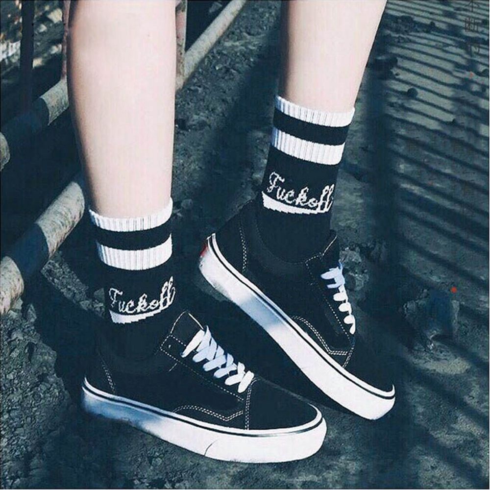 Tất cotton phong cách Harajuku cho nam và nữ