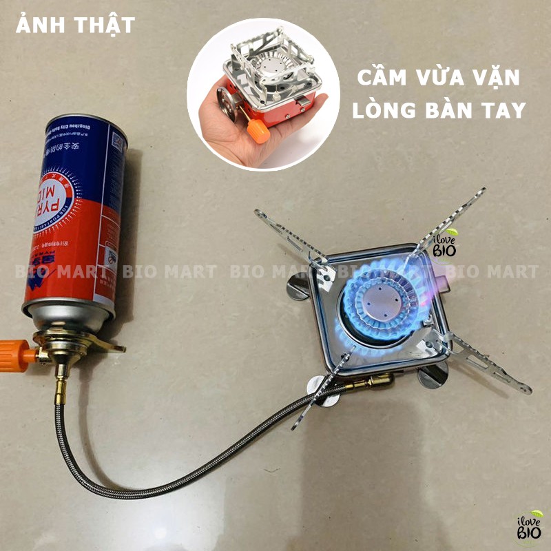 Bếp Du Lịch Cắm Trại Ngoài Trời Nhỏ Gọn An Toàn - Bếp Ga Dã Ngoại Mini Gấp Gọn Tiện Lợi Kèm Đầu Chuyển Đổi - BIO198