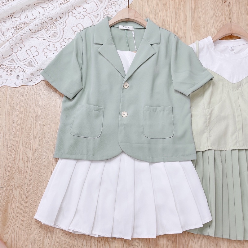 áo blazer cộc tay 2 túi