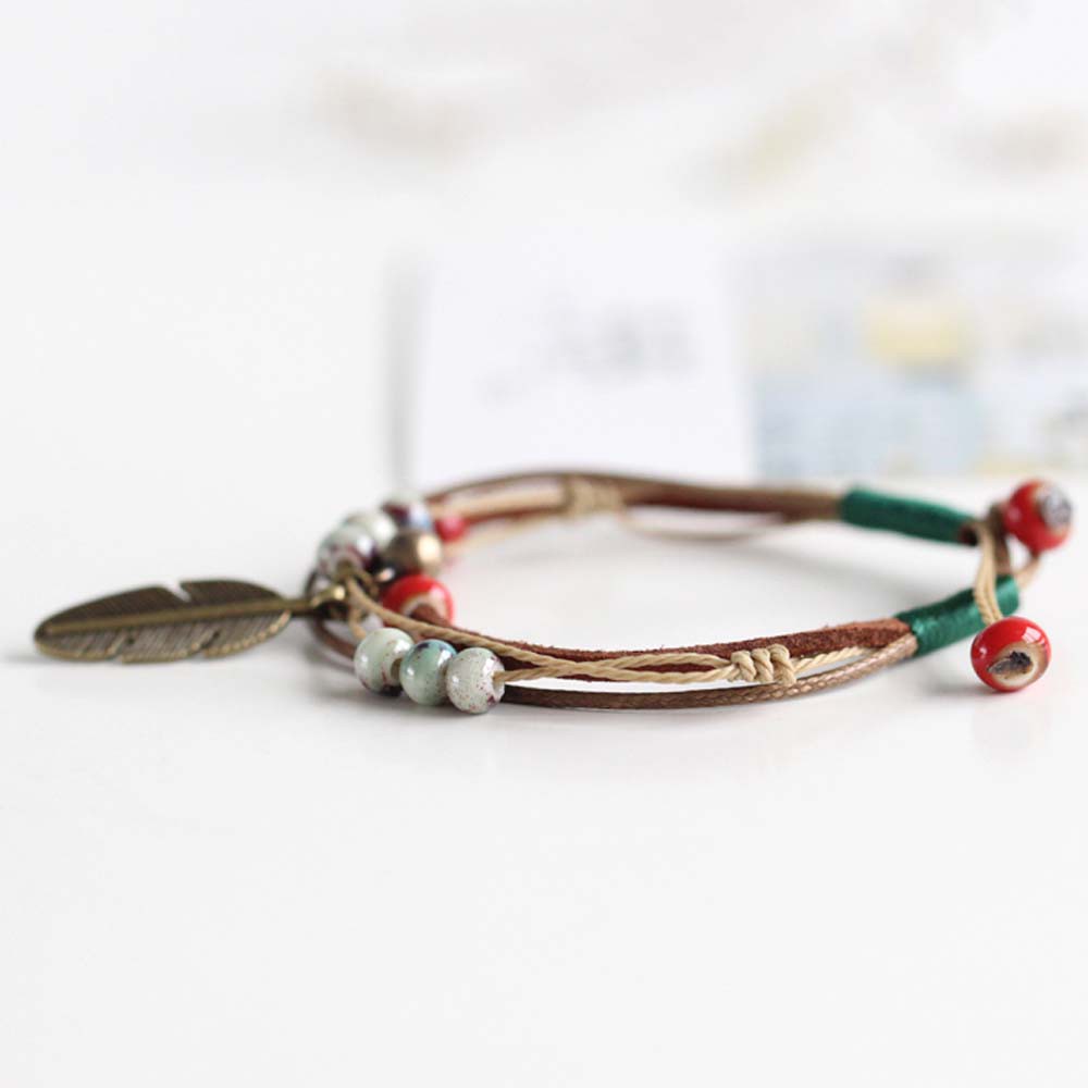 Vòng tay họa tiết thổ cẩm phong cách vintage thời trang