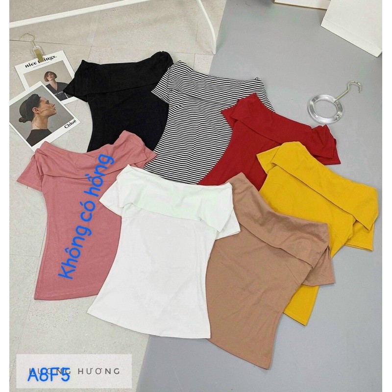 Áo thun zip trễ vai cực xinh . Sỉ 85k