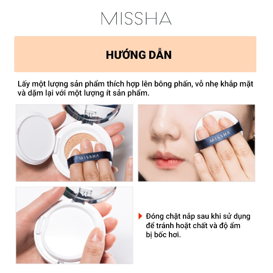 Phấn nước Missha M Magic Cushion SPF50+ PA+++ 15g Che Khuyết Điểm Hoàn Hảo, Kiềm Dầu - Hoa Ban Cosmetic