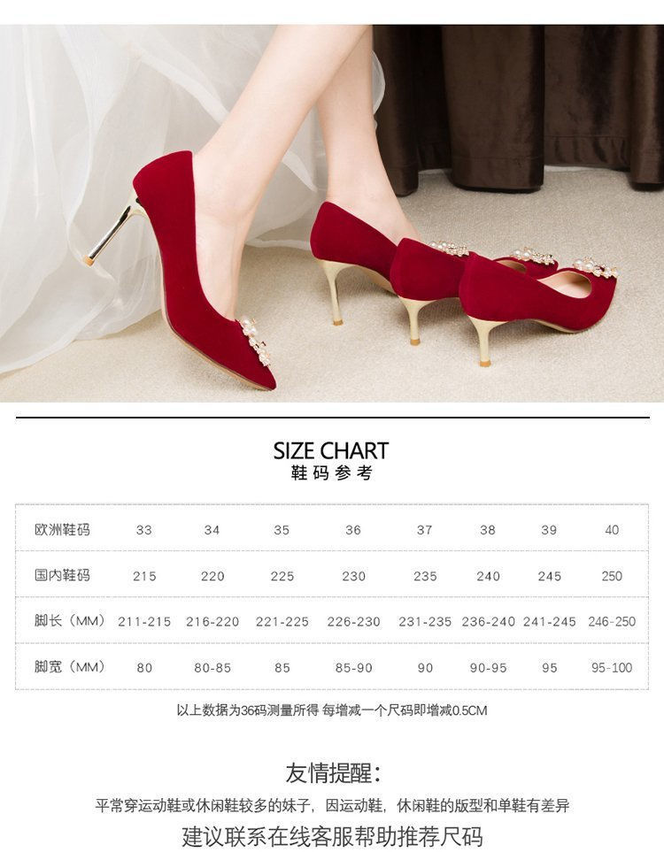 Giày Cao Gót Dự Tiệc Màu Đỏ Rượu Vang Phong Cách Trung Hoa Thời Trang 2021