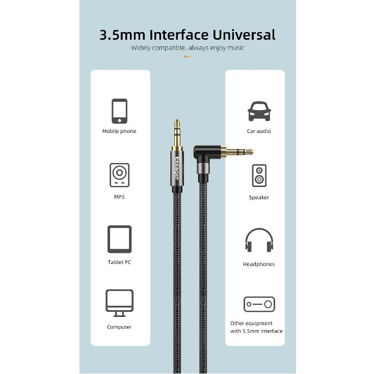 Dây Cáp Aux 3.5mm Jack L Essager (1.5m)