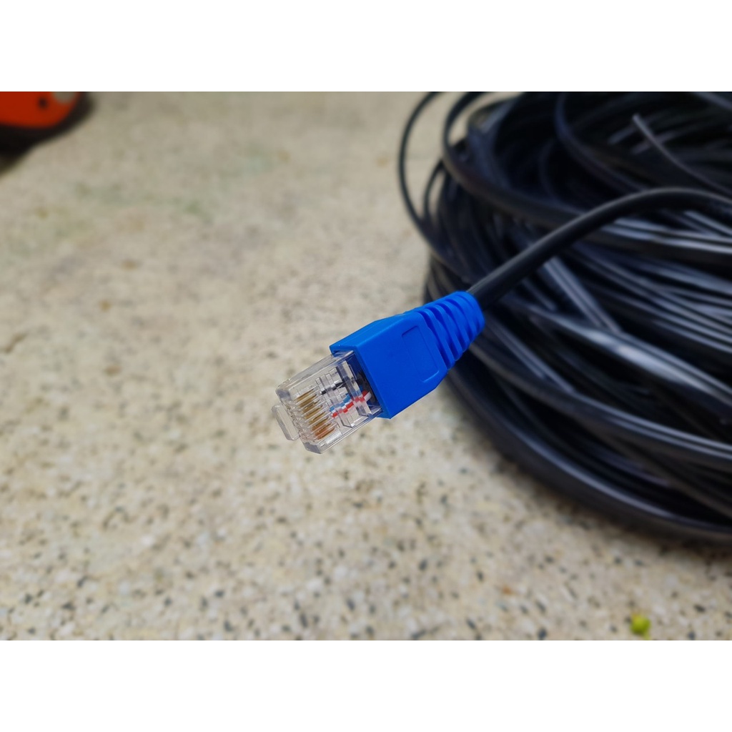Dây mạng ngoài trời Climax 4 lõi đồng nguyên chất bấm sẵn đầu có cáp treo dây