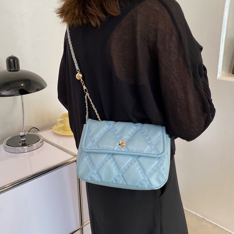 Túi đeo chéo hình thoi nhỏ màu sắc đơn giản phong cách phương Tây cho nữ