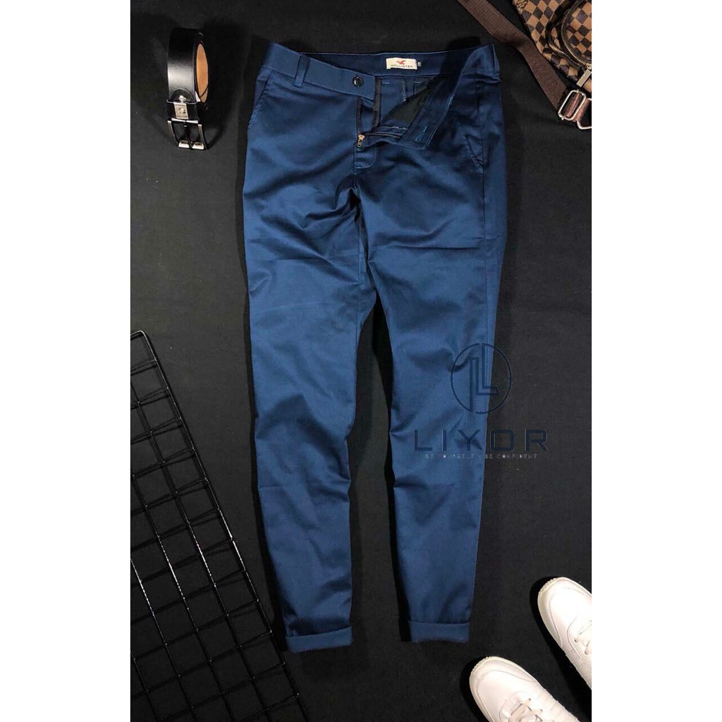 Quần kaki nam (HỖ TRỢ ĐỔI SIZE) dài form ôm tôn dáng thiết kế trơn đơn giản - Liyor - QDKK001