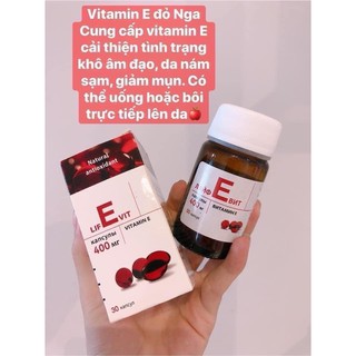 Vitamin E đỏ Nga 30v - Hàm lượng 400mg