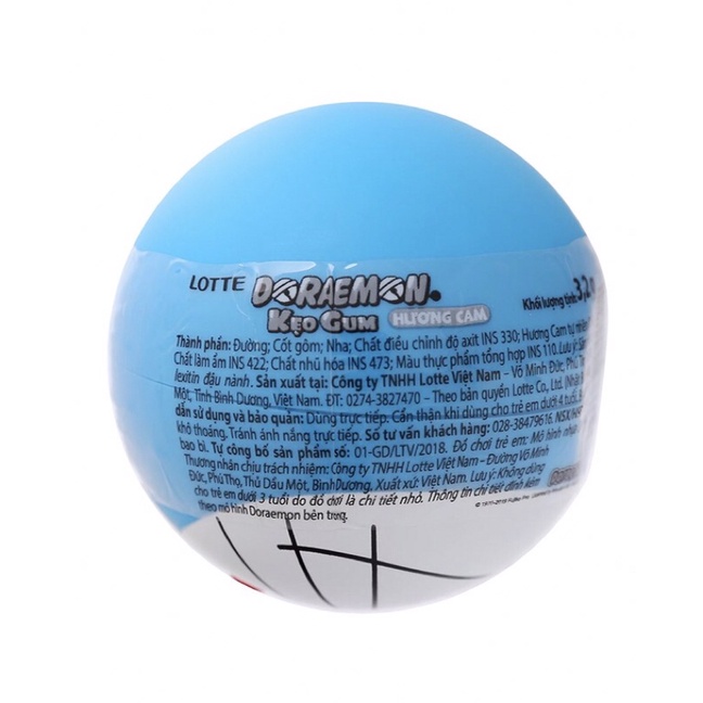 Kẹo gum Doraemon hương cam hộp 3.2g