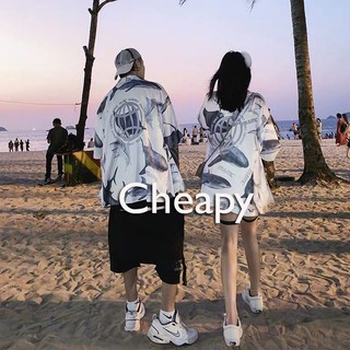 [SIÊU NGẦU] Áo sơ mi CÁ MẬP phom to tay lỡ unisex cực ngầu sẵn kho (Sỉ từ 5sp bất kì)