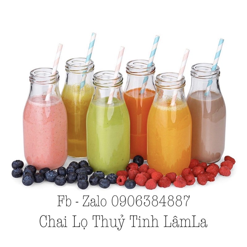 Chai Thuỷ Tinh Đựng Sữa Nắp Thiếc 300ml | Đựng Sữa Chua , Sữa Hạt ,Nước Ép Trái Cây