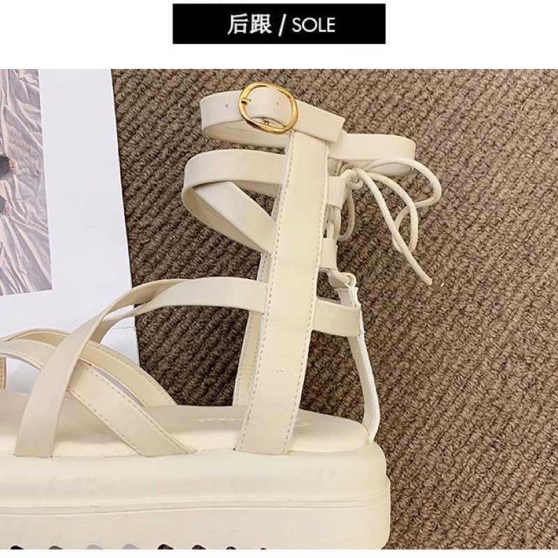 Sandal nữ đế xuồng quai chéo thời trang, xăng đan nữ da mềm cá tính mùa hè ulzzang chống thấm nước