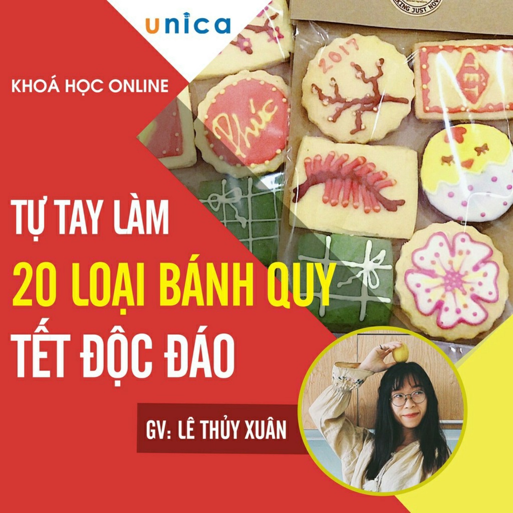 Toàn quốc [E-voucher] Khóa họcTự làm 20 loại bánh quy Tết -công thức nấu món ăn bếp cake kem bột mì khuôn sinh nhật bé