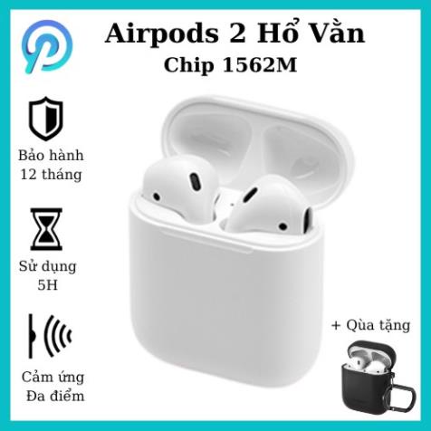 Tai nghe bluetooth Airpods 2 Hổ Vằn chip 1562M không dây [ BH 12 tháng ] định vị, đổi tên, sạc không dây, pin 5H