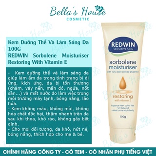 Kem dưỡng thể và làm sáng da - redwin sorbolene moisturiser restoring with vitamin e 100g.