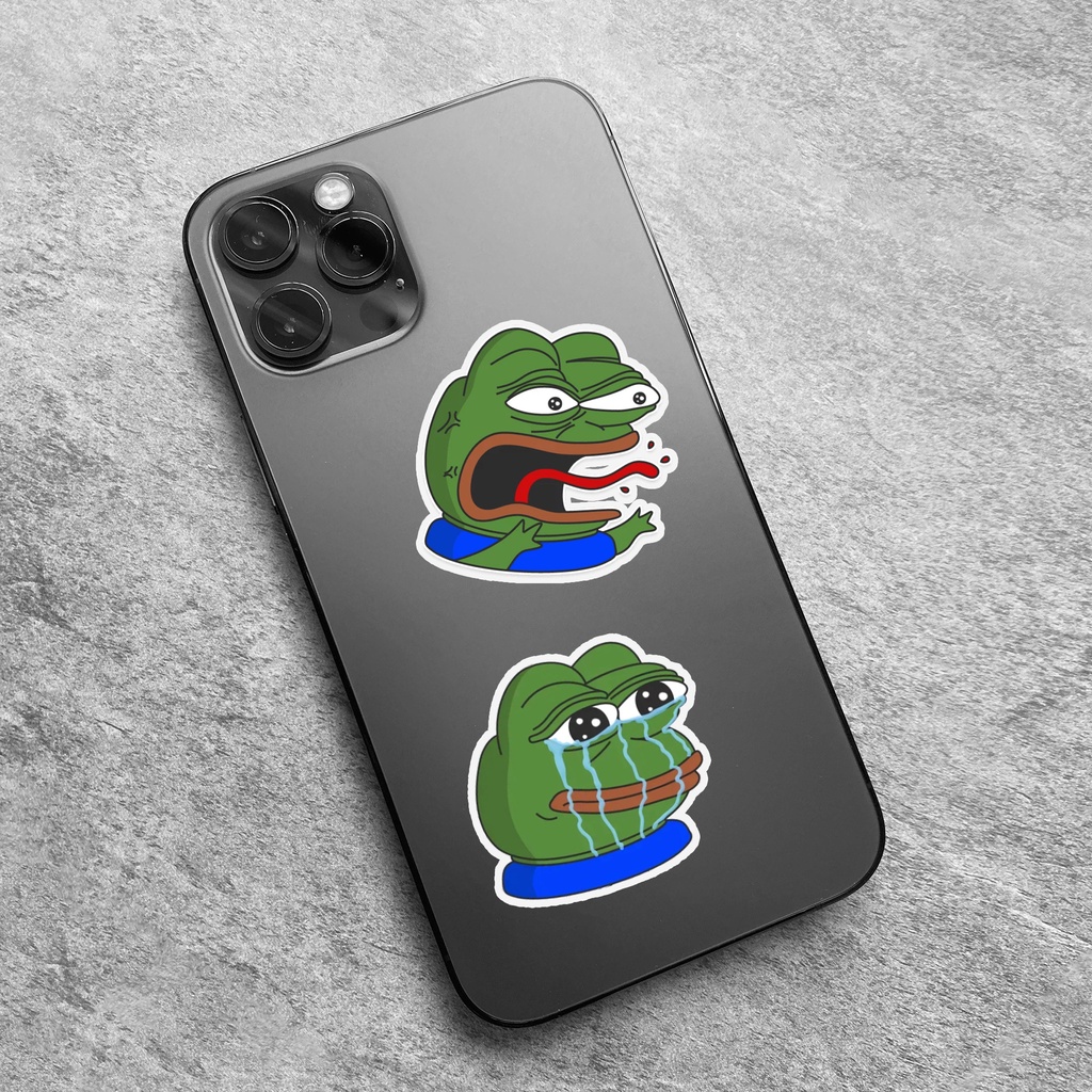 Sticker PEPE Chống Nước - Sticker Dán Laptop, Điện Thoại, Đàn Guitar, Mũ Bảo Hiểm, Vali