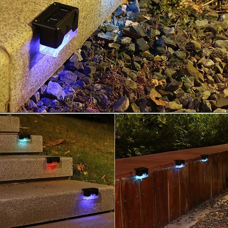 Đèn LED Năng Lượng Mặt Trời Ánh Sáng Trắng Ấm Nhiều Màu Sắc Chống Nước Gắn Cầu Thang Sân Vườn Ngoài Trời