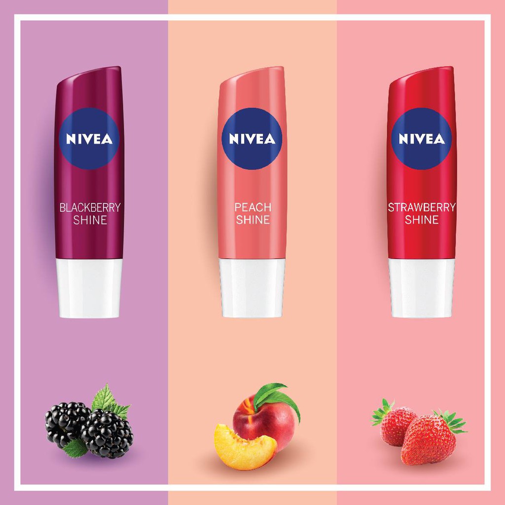 Son Dưỡng Môi Nivea Shine Strawberry Lip Balm 4.8g