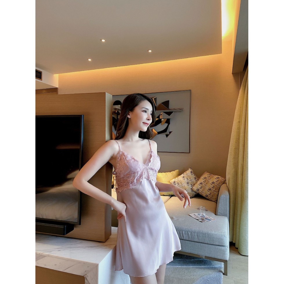 Váy ngủ lụa [Mã CUPI15K giảm 15K đơn 100K] hàng tuyển chất đẹp không nhàu không phai, có 5 màu | BigBuy360 - bigbuy360.vn