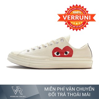 Bản Cao Cấp Giày Sneaker CV CDG Trái Tim Trắng Cổ Thấp