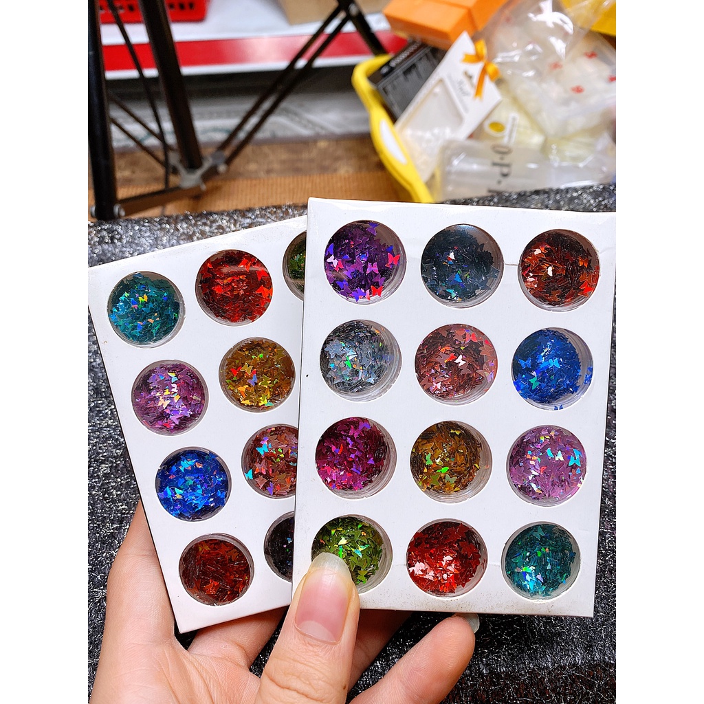Set Nhũ Bướm Trang Trí Móng 12 Màu Cực Đẹp