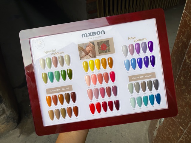 Bán lẻ sơn gel MXBON bảng 60 màu