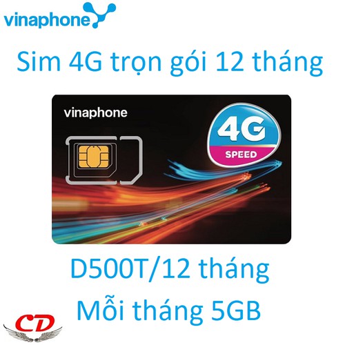 Sim 4G vinaphone miễn phí 1 năm D500