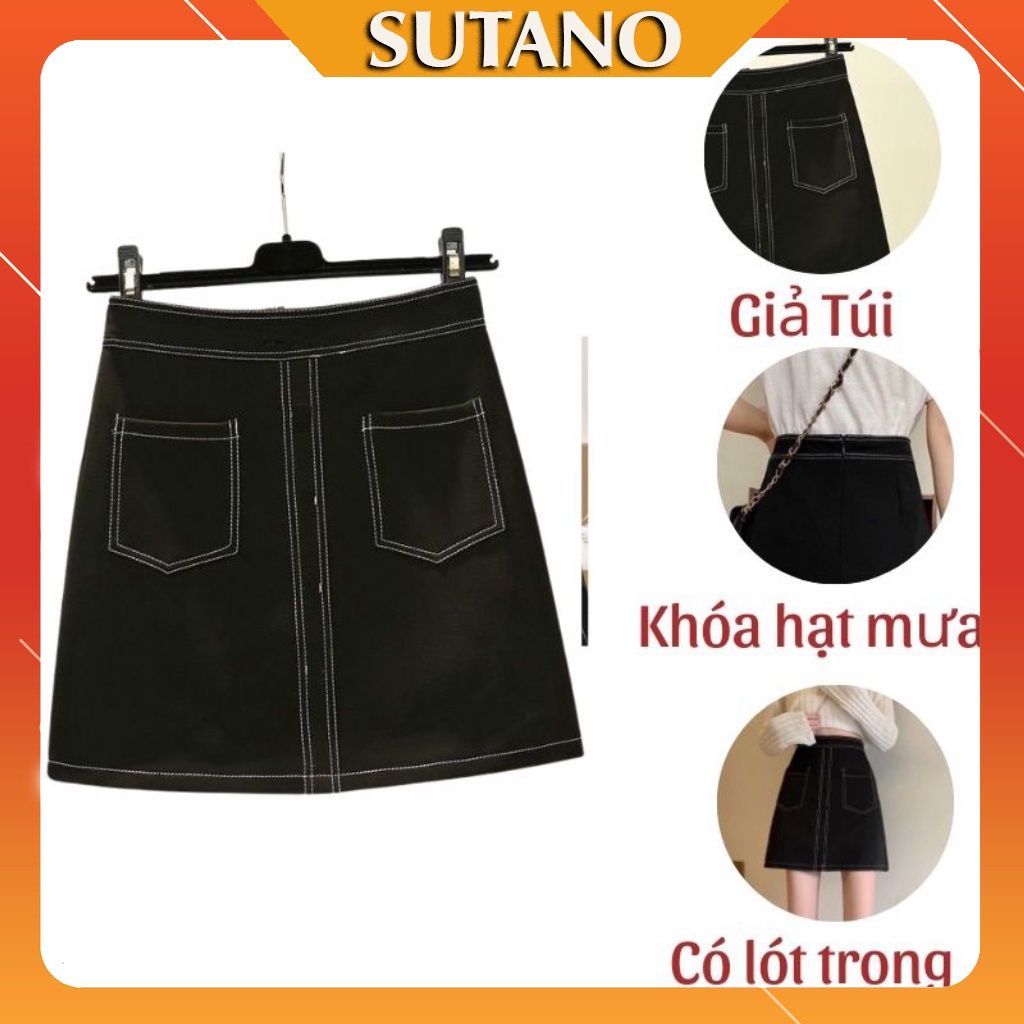 [XẢ SỐC] Chân váy chữ a chân váy ngắn nữ trần chỉ nổi giả túi thời trang CV451 SUTANO
