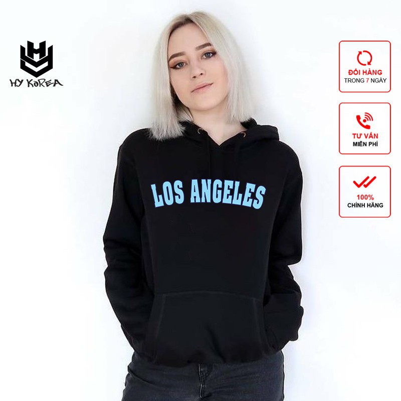 Áo Hoodie HY KOREA Nữ Nam Khoác Nỉ Form Rộng Kiểu Sweater Unisex In Hình Los Angeles 234.
