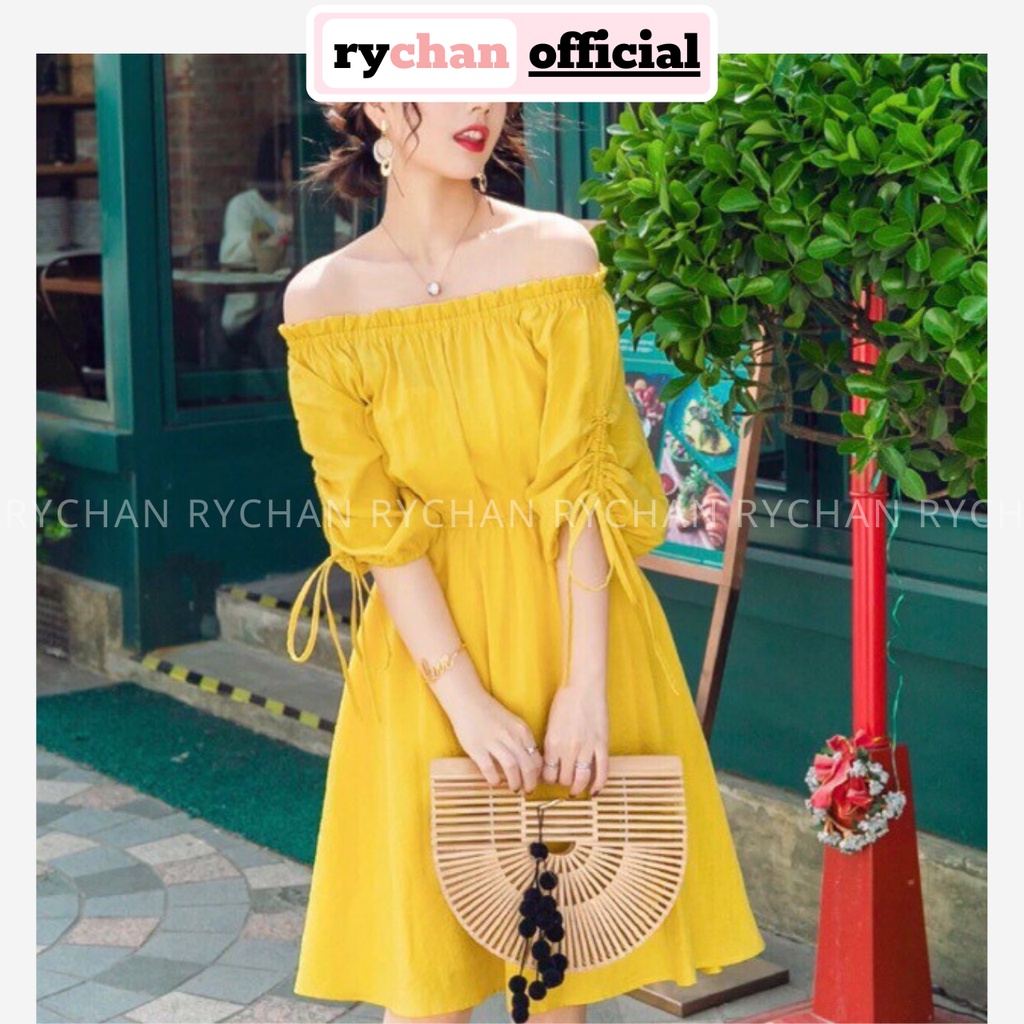 [ẢNH THẬT CUỐI] DX639 - Đầm Xòe Trễ Vai Đi Biển Tay Lỡ Nhiều Màu