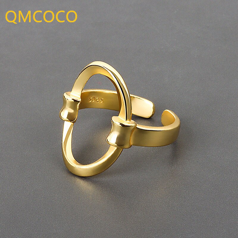 Nhẫn Đục Lỗ Hình Oval Kiểu Dáng Đơn Giản Có Thể Điều Chỉnh Kích Thước Cho Nữ
