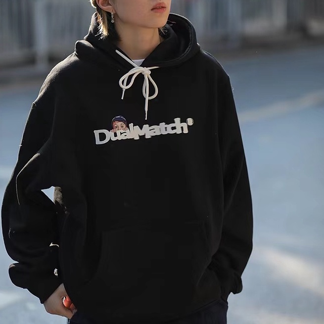 Áo Hoodie Tay Dài Form Rộng Theo Phong Cách Preppy Mỹ Dễ Phối Đồ