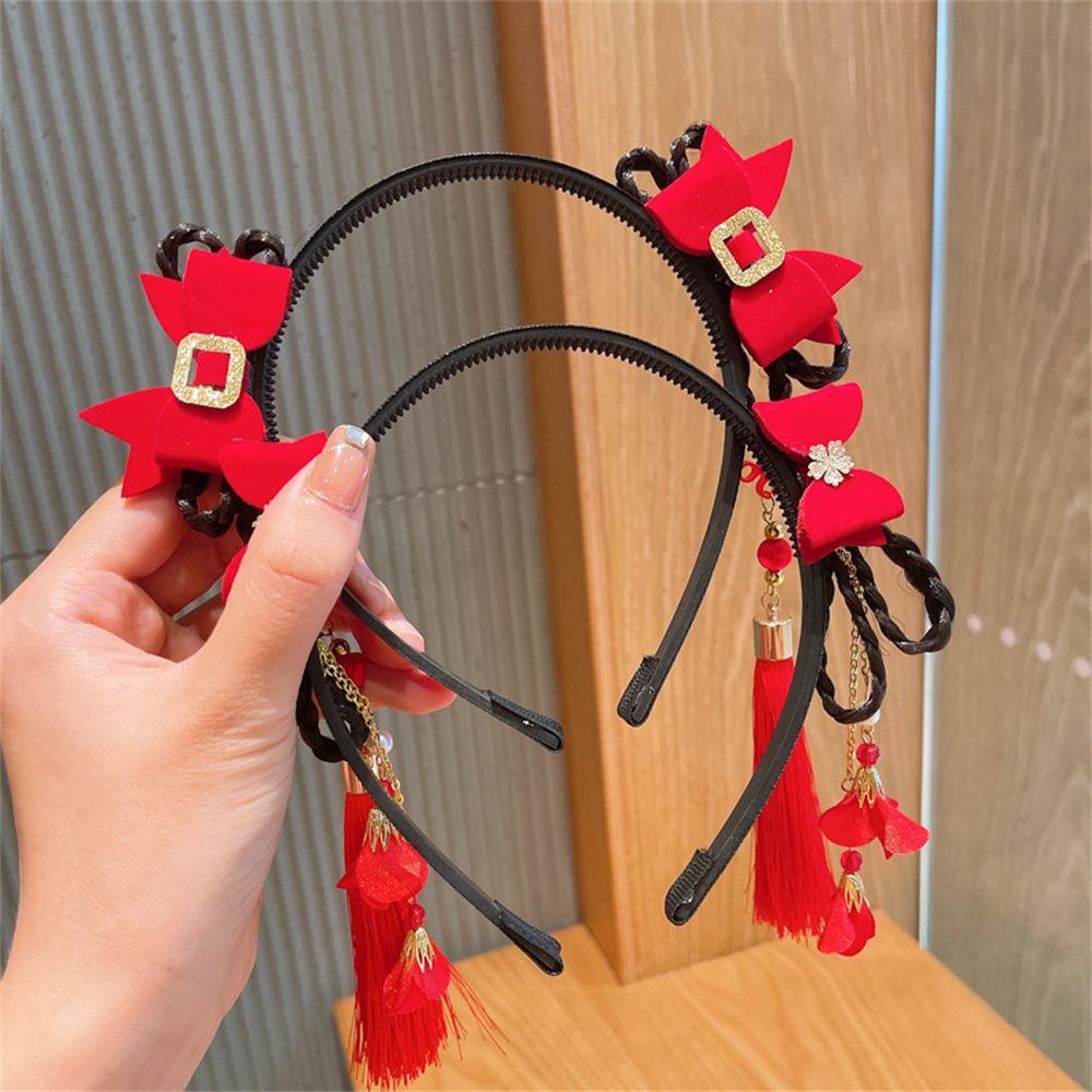 Kẹp Tóc Giả Thắt Bím Phong Cách Trung Hoa Mừng Năm Mới