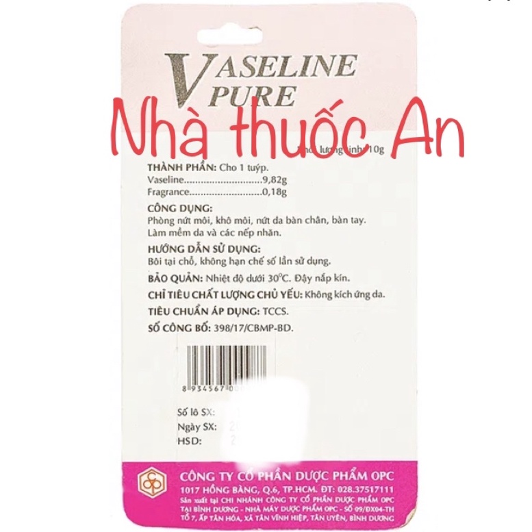 (chọn loại) Vaselin dâu dưỡng khô môi tube 10gr