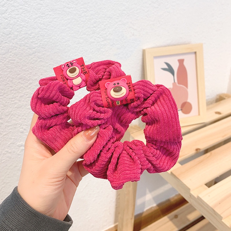 Dây Cột Tóc Vải Màu Tím In Họa Tiết Hoạt Hình Xinh Xắn