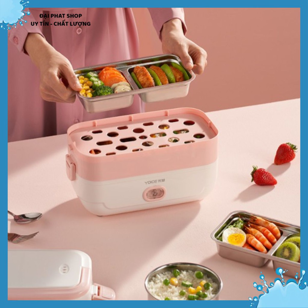Hộp cơm cắm điện Yoice Y-FH5A, 2 tầng 4 ngăn, sử dụng để nấu chín, hâm nóng, giữ nhiệt | BigBuy360 - bigbuy360.vn