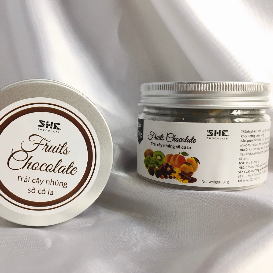 [Giá dùng thử] Socola nhúng trái cây thập câm 4 vị - Hũ pet 50g - SHE Chocolate - Hương vị thơm ngon, tốt cho sức khỏe