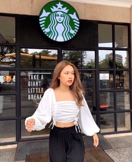 Áo crop rút dây