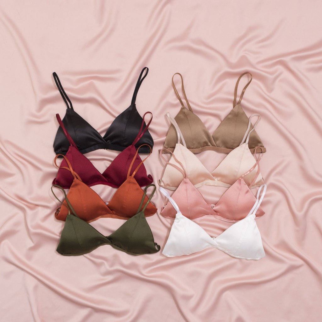 Áo Ngực Lụa LAMLUY Thiết Kế Bralette Không Gọng V1 Chất Liệu Lụa Mềm Mịn, Nhiều Màu