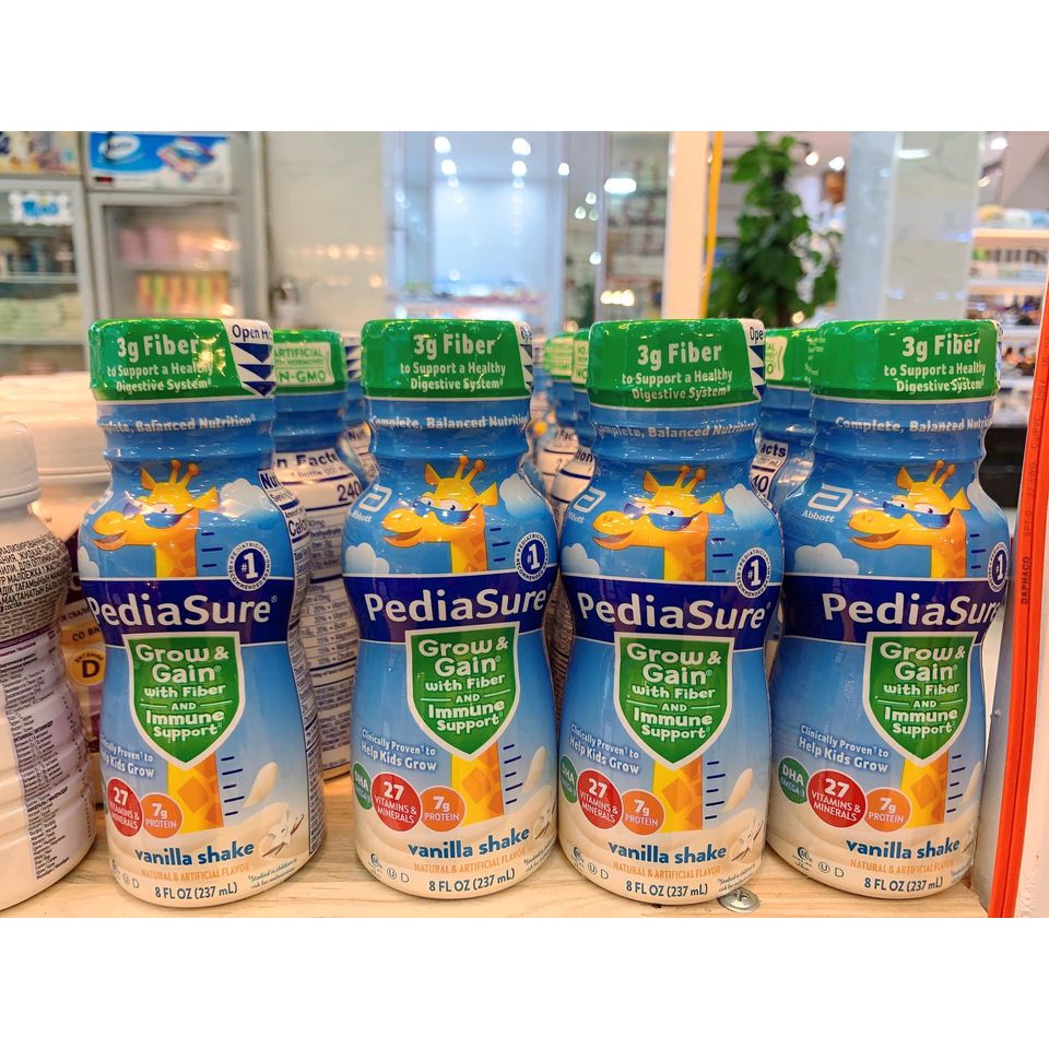 Set 3 chai sữa Pediasure Grow And Gain Fiber 237ml Của Mỹ Bổ Sung Chất Sơ Giúp Bé Cải Thiện Về Thể Chấ