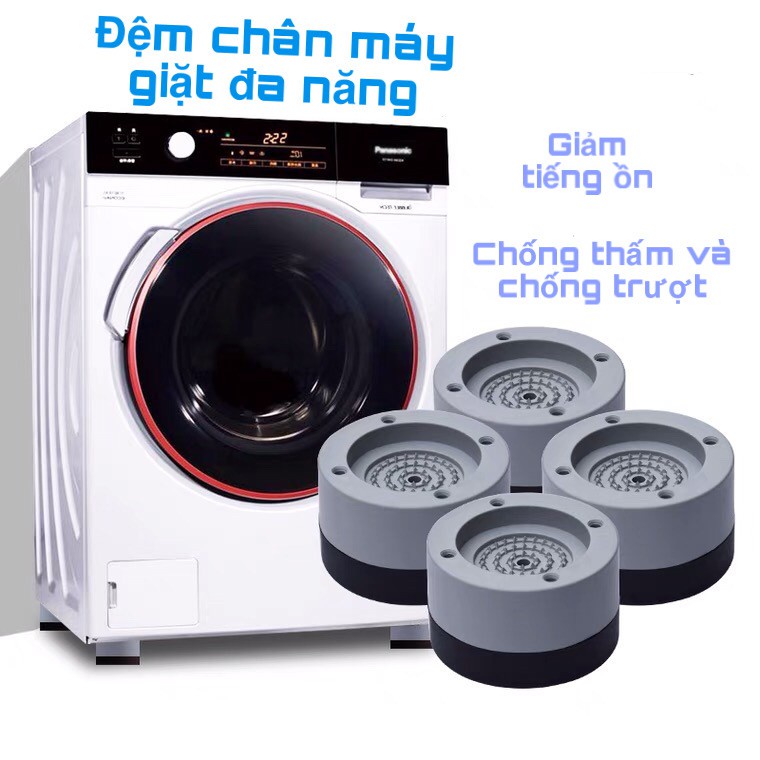 Combo 4 đế cao su lót chân máy giặt chống rung chống ồn hiệu quả, đế chống rung máy giặt làm bằng silicon