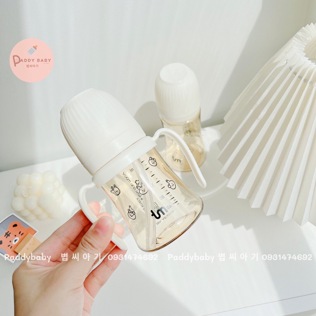 Bình hút nước cho bé Dottodot x Tovy & Molly Hàn Quốc  kèm tay cầm - made in Korea