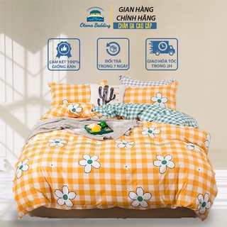 Bộ mềm gối cao cấp chất cotton tici mềm mịn, Bộ chăn ga gối poly cotton mùa hè 4 món dày dặn - Otama Bedding