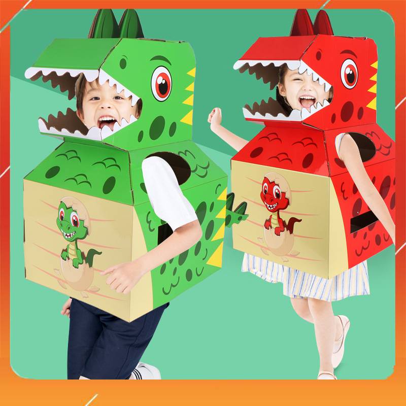 Bộ Đồ Chơi Cosplay, Hóa Trang Khủng Long Bằng Carton Cho Bé