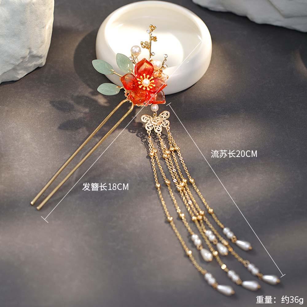 LILYES Trâm Cài Tóc Phối Tua Rua Phong Cách Trung Hoa Cổ Điển Cho Nữ